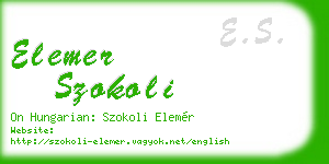 elemer szokoli business card
