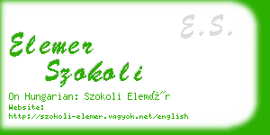 elemer szokoli business card